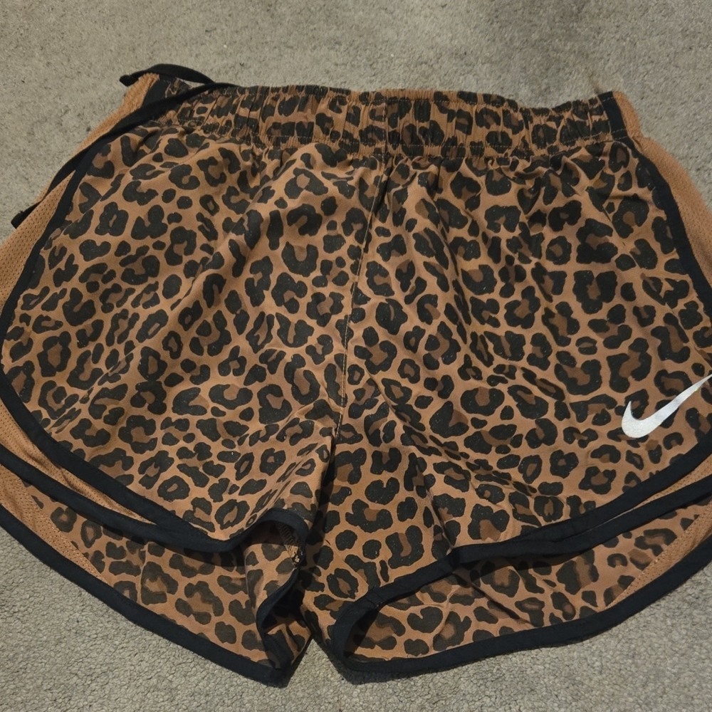 Nike Women's Brown Leopard Athletic Shorts